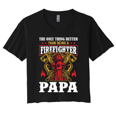 Firefighter Papa Father's Day Crop Top