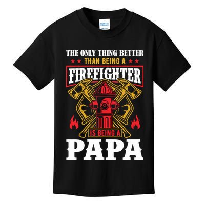 Firefighter Papa Father's Day Kids T-Shirt
