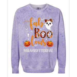 Faboolous Paraprofessional Funny Para Squad Happy Halloween Colorblast Crewneck Sweatshirt