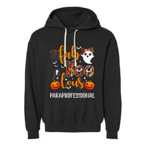 Faboolous Paraprofessional Funny Para Squad Happy Halloween Garment-Dyed Fleece Hoodie