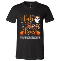 Faboolous Paraprofessional Funny Para Squad Happy Halloween V-Neck T-Shirt