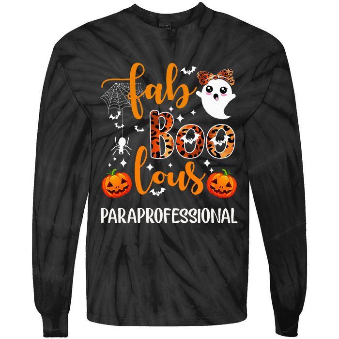 Faboolous Paraprofessional Funny Para Squad Happy Halloween Tie-Dye Long Sleeve Shirt