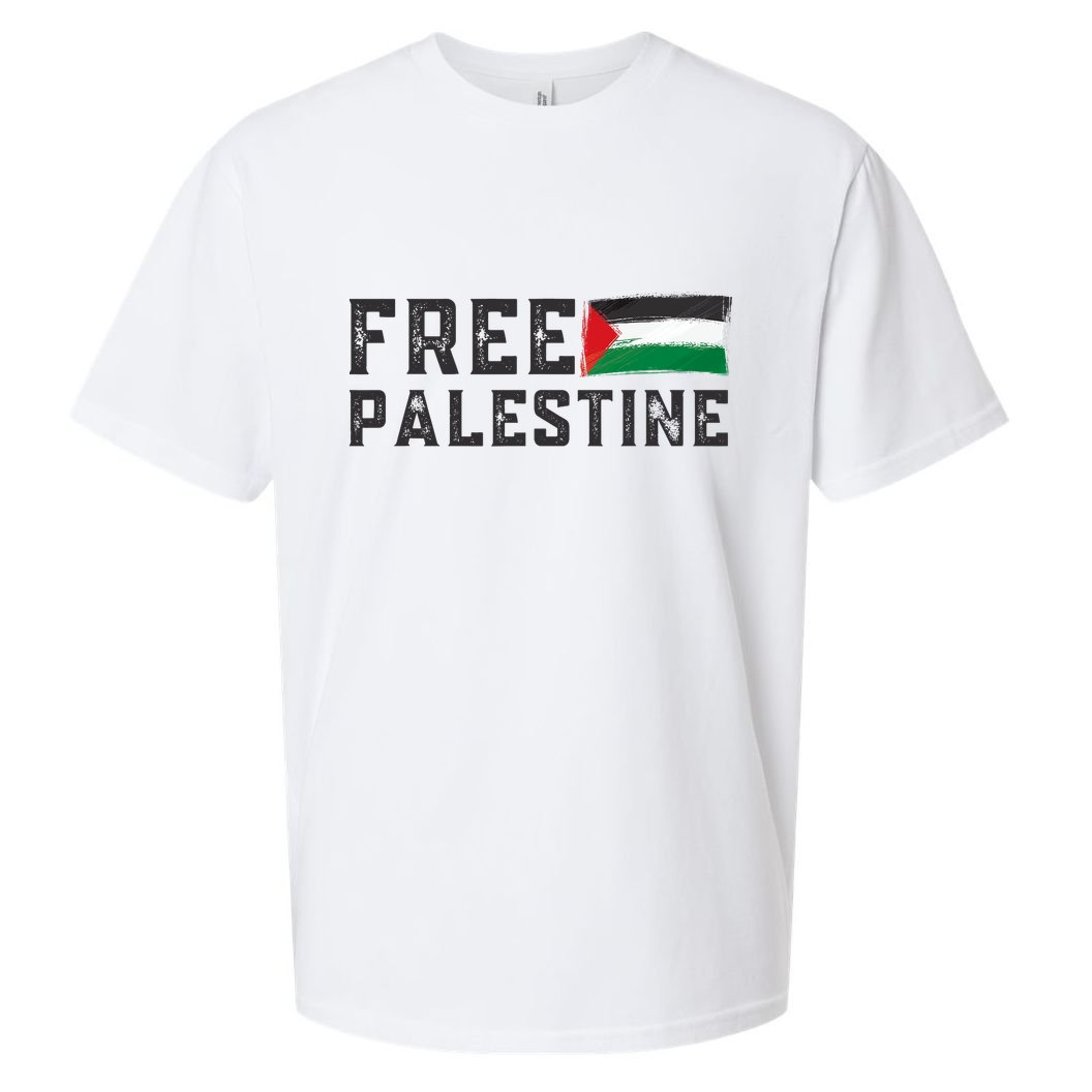 Free Palestine Flag Arabic Gaza Sueded Cloud Jersey T-Shirt
