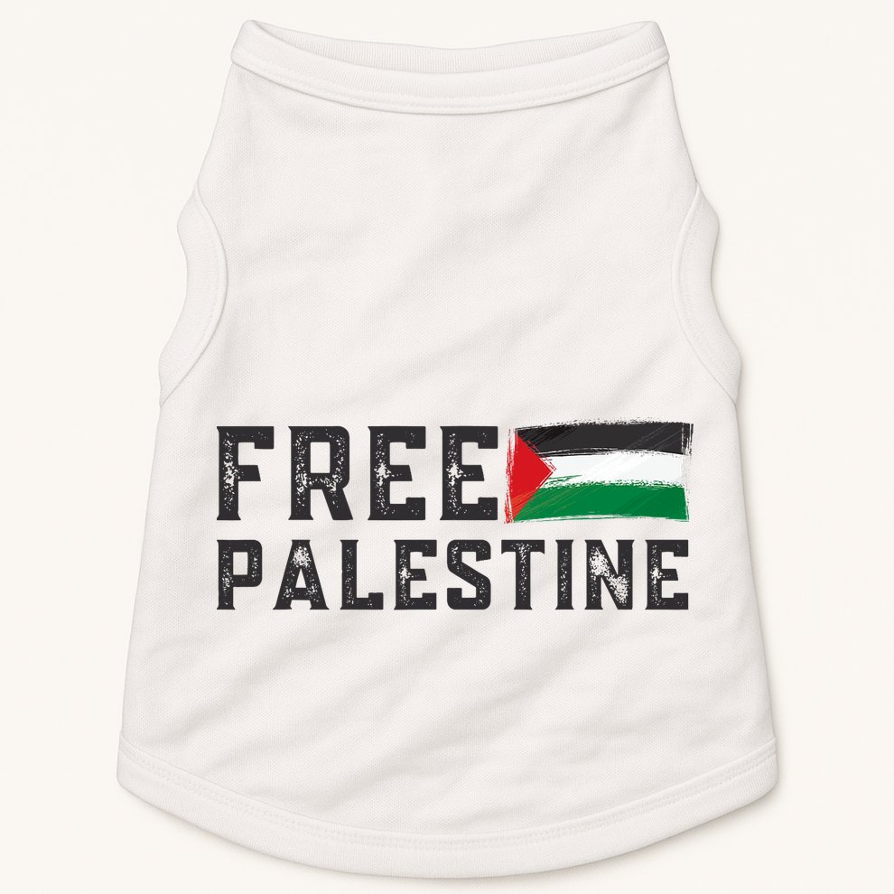 Free Palestine Flag Arabic Gaza Doggie Tank