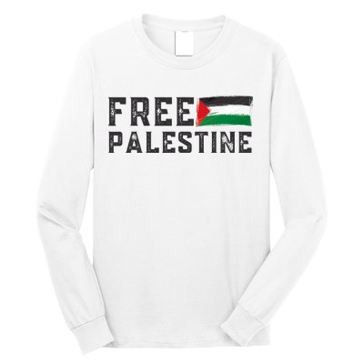Free Palestine Flag Arabic Gaza Long Sleeve Shirt