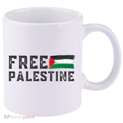 Free Palestine Flag Arabic Gaza 11oz C Handle Ceramic Mug