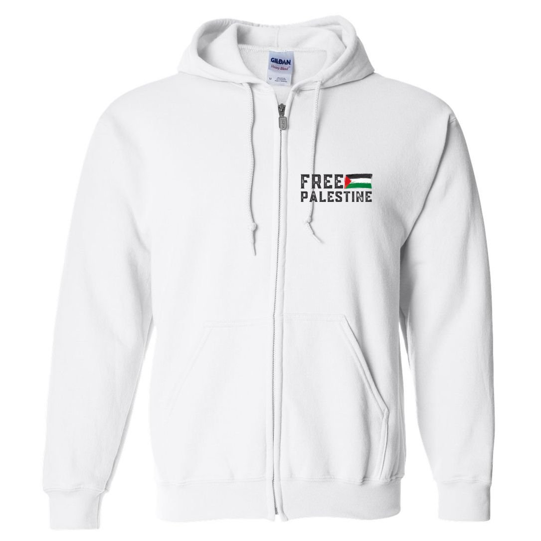 Free Palestine Flag Arabic Gaza Full Zip Hoodie