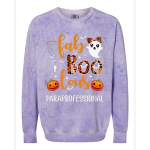 Faboolous Paraprofessional Funny Para Squad Happy Halloween Colorblast Crewneck Sweatshirt