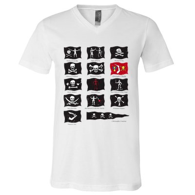 Famous Pirates Flags V-Neck T-Shirt