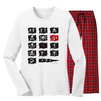 Famous Pirates Flags Women's Long Sleeve Flannel Pajama Set 