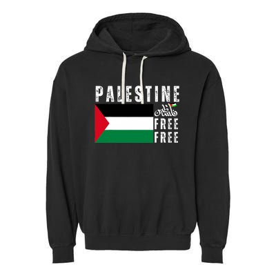 Free Palestine Free Gaza Vintage Palestine Flag Garment-Dyed Fleece Hoodie