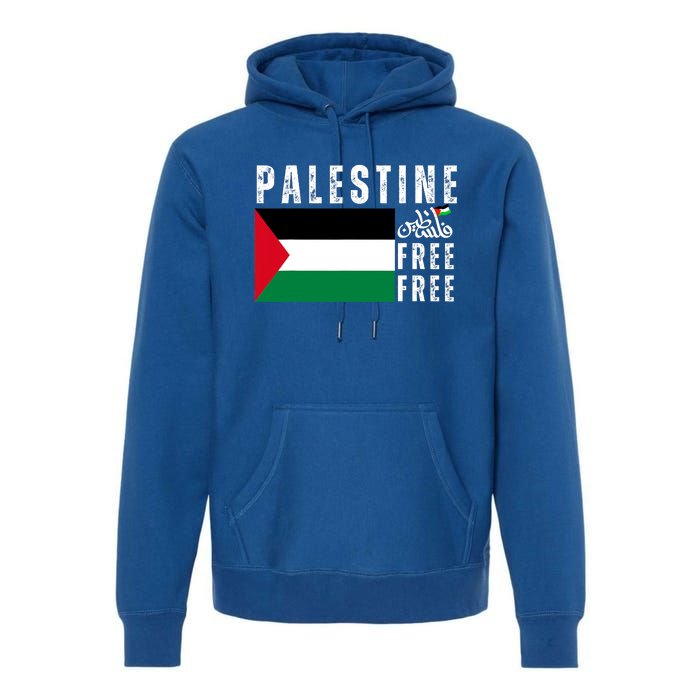 Free Palestine Free Gaza Vintage Palestine Flag Premium Hoodie