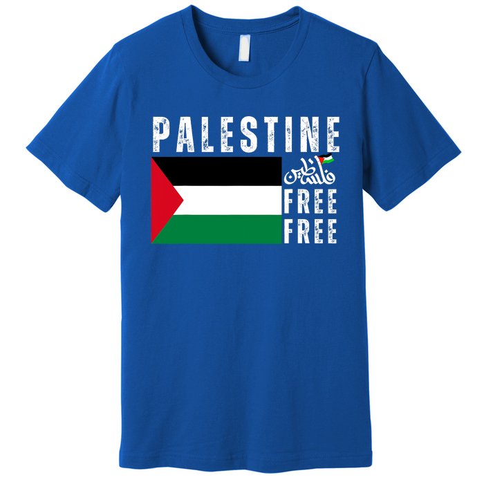 Free Palestine Free Gaza Vintage Palestine Flag Premium T-Shirt