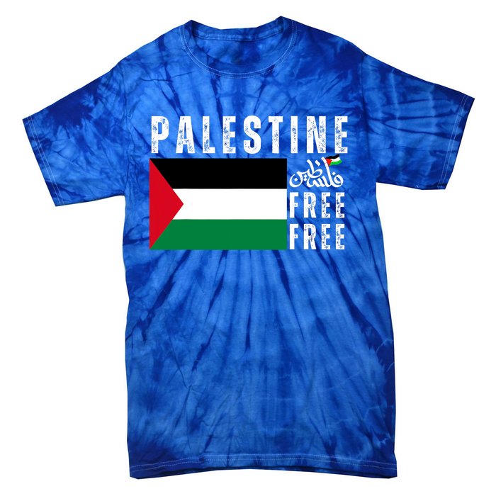 Free Palestine Free Gaza Vintage Palestine Flag Tie-Dye T-Shirt