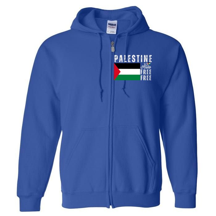 Free Palestine Free Gaza Vintage Palestine Flag Full Zip Hoodie