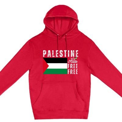 Free Palestine Free Gaza Vintage Palestine Flag Premium Pullover Hoodie