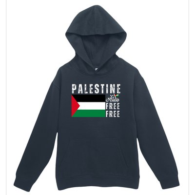 Free Palestine Free Gaza Vintage Palestine Flag Urban Pullover Hoodie