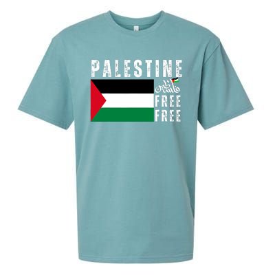 Free Palestine Free Gaza Vintage Palestine Flag Sueded Cloud Jersey T-Shirt