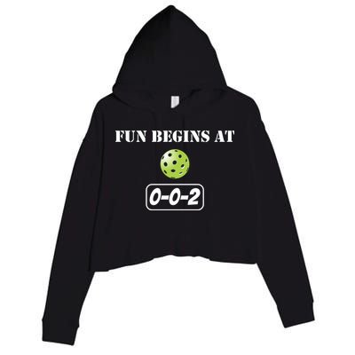 Fun Pickleball, Fun Begins At 002, Pickleball For Life Crop Fleece Hoodie