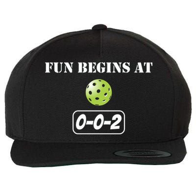 Fun Pickleball, Fun Begins At 002, Pickleball For Life Wool Snapback Cap
