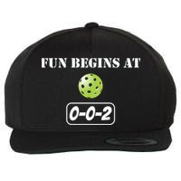 Fun Pickleball, Fun Begins At 002, Pickleball For Life Wool Snapback Cap
