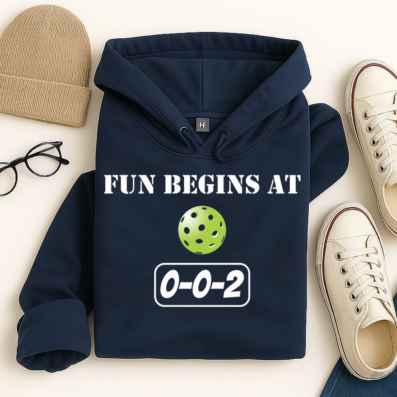Fun Pickleball, Fun Begins At 002, Pickleball For Life Hoodie