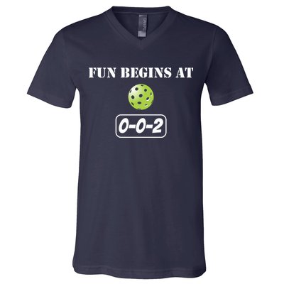 Fun Pickleball, Fun Begins At 002, Pickleball For Life V-Neck T-Shirt