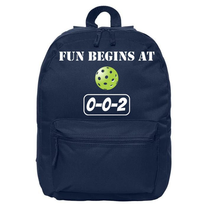 Fun Pickleball, Fun Begins At 002, Pickleball For Life 16 in Basic Backpack