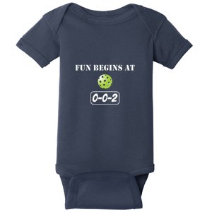 Fun Pickleball, Fun Begins At 002, Pickleball For Life Baby Bodysuit