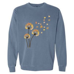 Funny Pomeranian Flower Fly Dandelion Dog Lover Garment-Dyed Sweatshirt