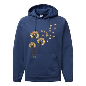 Funny Pomeranian Flower Fly Dandelion Dog Lover Performance Fleece Hoodie