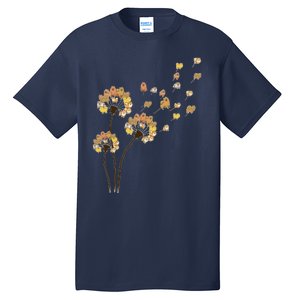 Funny Pomeranian Flower Fly Dandelion Dog Lover Tall T-Shirt