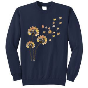 Funny Pomeranian Flower Fly Dandelion Dog Lover Tall Sweatshirt