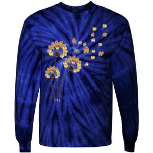 Funny Pomeranian Flower Fly Dandelion Dog Lover Tie-Dye Long Sleeve Shirt