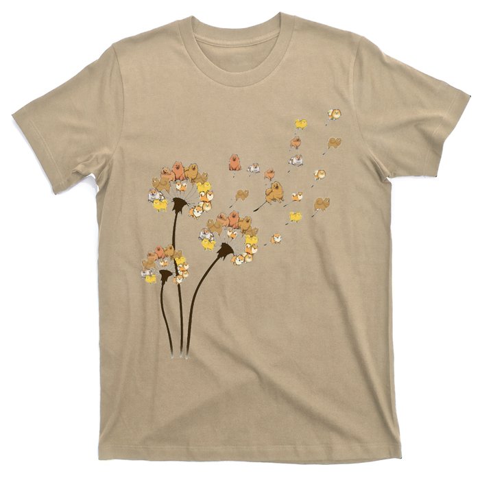 Funny Pomeranian Flower Fly Dandelion Dog Lover T-Shirt