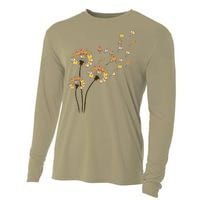 Funny Pomeranian Flower Fly Dandelion Dog Lover Cooling Performance Long Sleeve Crew