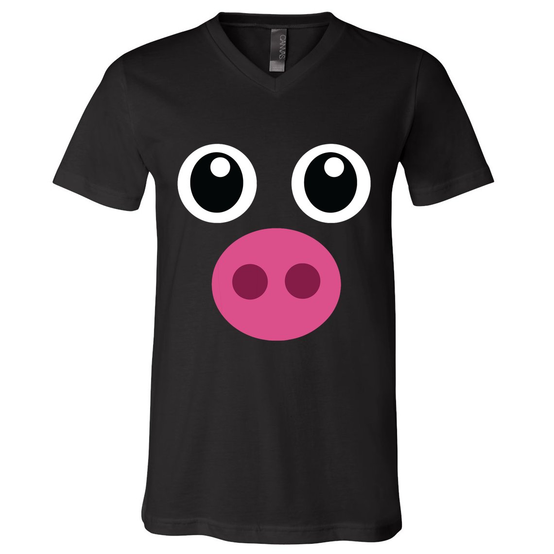Funny Pig Face Swine Halloween Costume Gift V-Neck T-Shirt