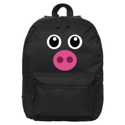 Funny Pig Face Swine Halloween Costume Gift 16 in Basic Backpack