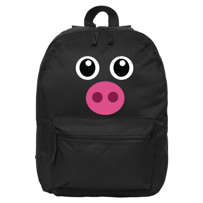 Funny Pig Face Swine Halloween Costume Gift 16 in Basic Backpack