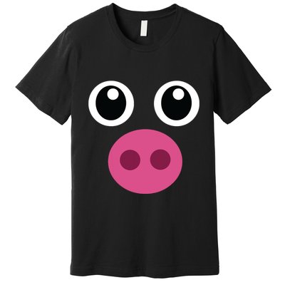 Funny Pig Face Swine Halloween Costume Gift Premium T-Shirt
