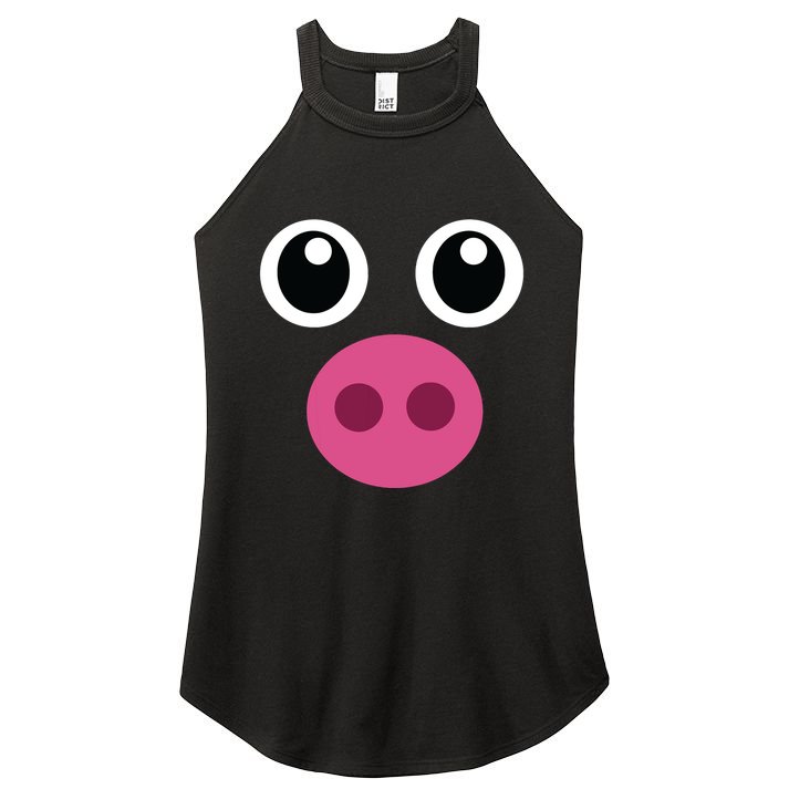 Funny Pig Face Swine Halloween Costume Gift Women's Perfect Tri Rocker Tank