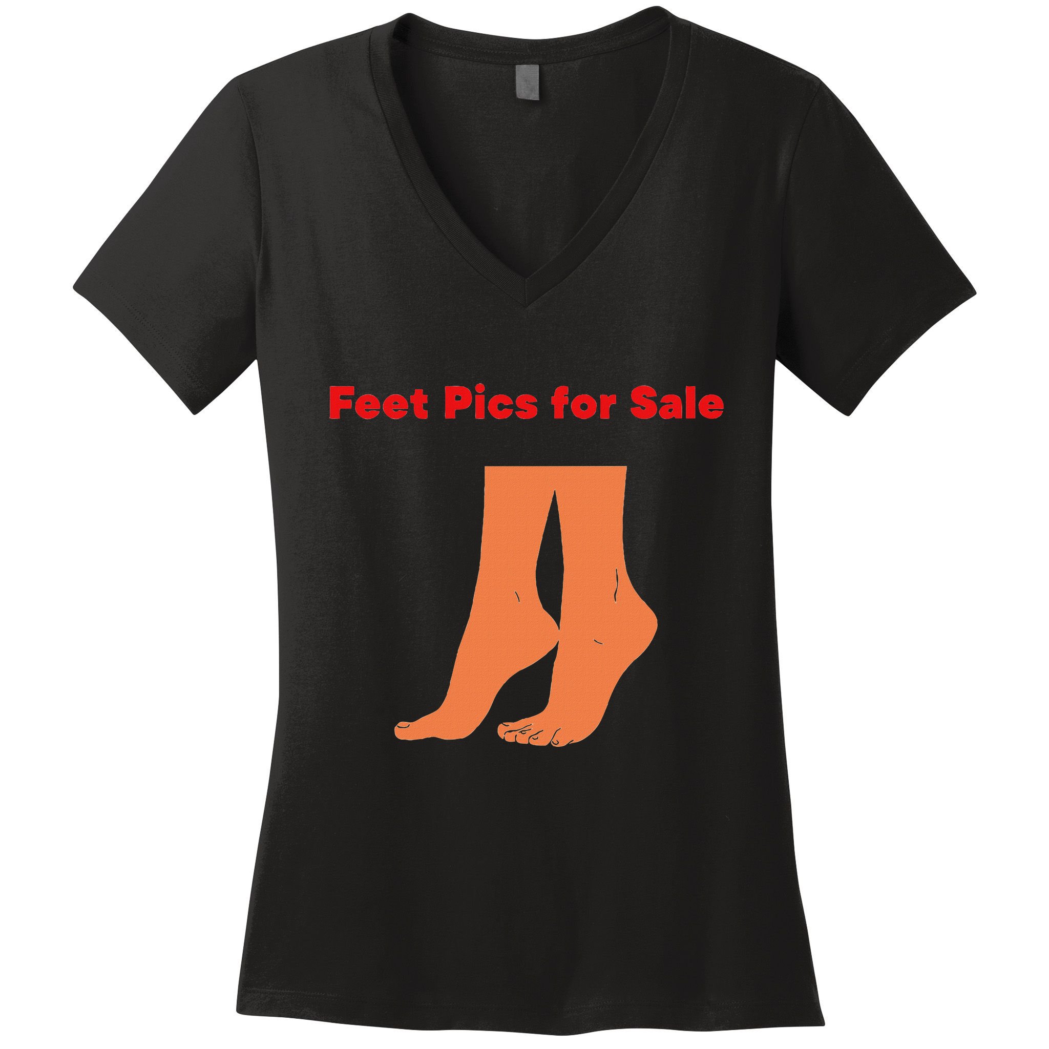 Feet Pics For Sale Funny Design Women's V-Neck T-Shirt