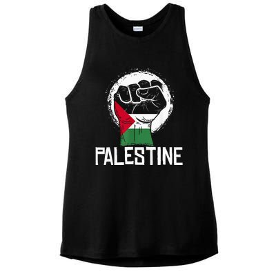 Free Palestine Ladies PosiCharge Tri-Blend Wicking Tank