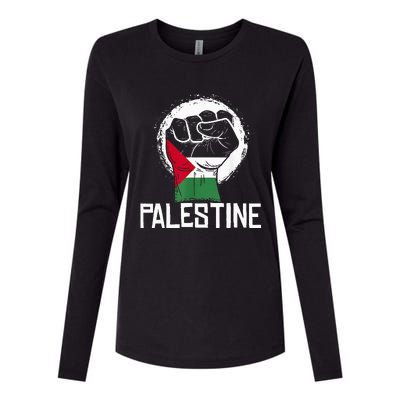 Free Palestine Womens Cotton Relaxed Long Sleeve T-Shirt