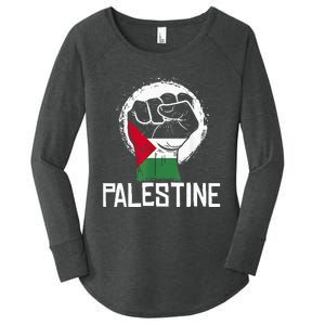 Free Palestine Women's Perfect Tri Tunic Long Sleeve Shirt