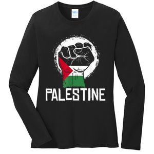 Free Palestine Ladies Long Sleeve Shirt