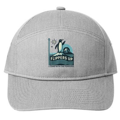 Funny Penguin Flippers Up I Stand With The Penguins 7-Panel Snapback Hat