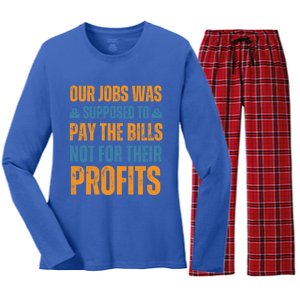 Fair Pay Fair Wages Fight For Income Inequality Funny Gift Women's Long Sleeve Flannel Pajama Set 