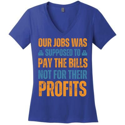 Fair Pay Fair Wages Fight For Income Inequality Funny Gift Women's V-Neck T-Shirt