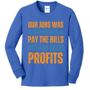 Fair Pay Fair Wages Fight For Income Inequality Funny Gift Kids Long Sleeve Shirt